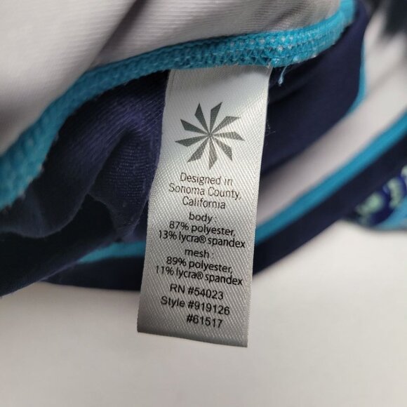 Athleta Athletic Top Shirt Womens XS Long Sleeve Workout Gym Blue Green Thumb - Picture 6 of 9